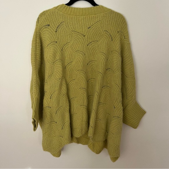 Kori American Plus Xl green mustard yellow oversized cable knit sweater - Picture 9 of 10